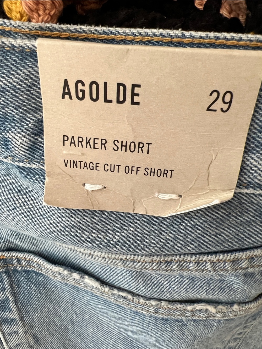 AGOLDE Parker Vintage Cut Off Short Swapmeet 29 New Tags - Picture 4 of 6